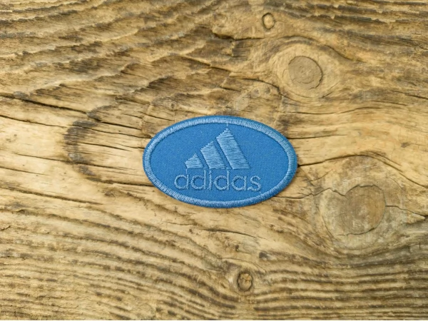 Термоаппликация Adidas голубая 6,5х4 см арт. 15947