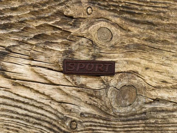 Термоаппликация Sport коричневая 5х1,5 см арт. 15745